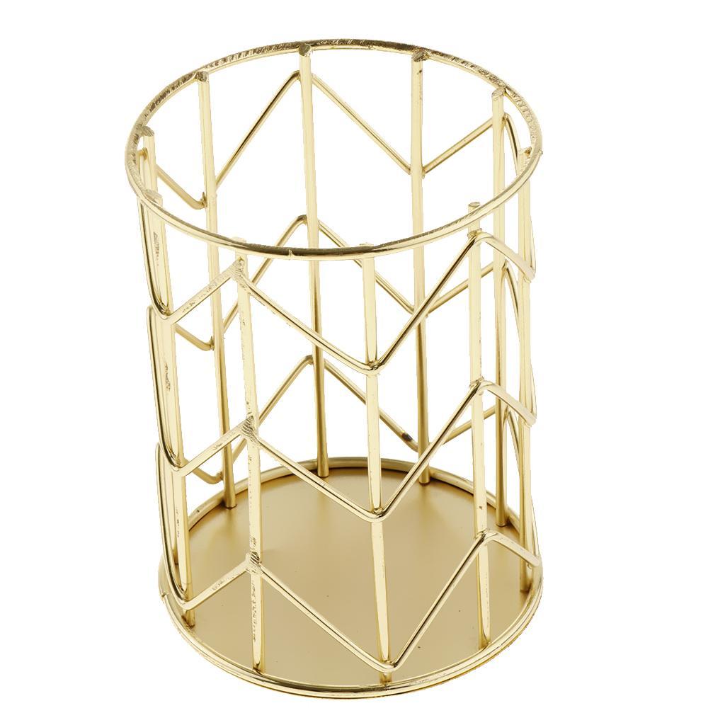 European   Wire Pencil Holder  School Office Golden