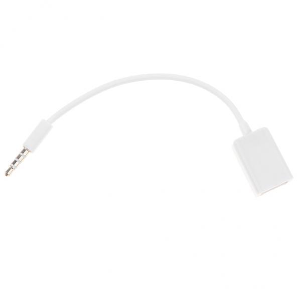 2X AUX 3.5mm Male Audio Jack to USB 2.0 A Female OTG Cable for Music MP3