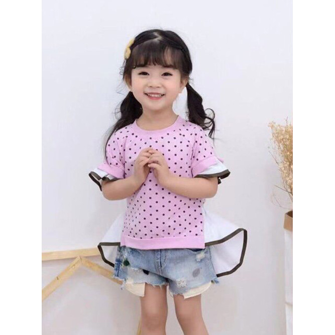 Áo thun chấm bi đuôi cá Quảng Châu 15 đến 25 kg cho bé gái 02157-02609