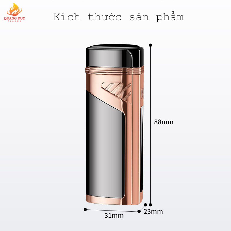 Bật lửa khò 3 tia đánh lửa bằng điện sạc pin bơm gas độc lạ tiện lợi