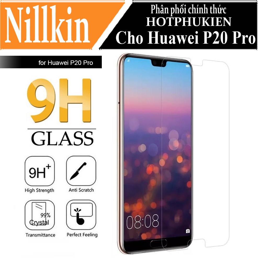 Miếng dán kính cường lực cho Huawei P20 Pro hiệu Nillkin Amazing H (độ cứng 9H, mỏng 0.33mm, chống dầu, hạn chế vân tay) - hàng nhập khẩu