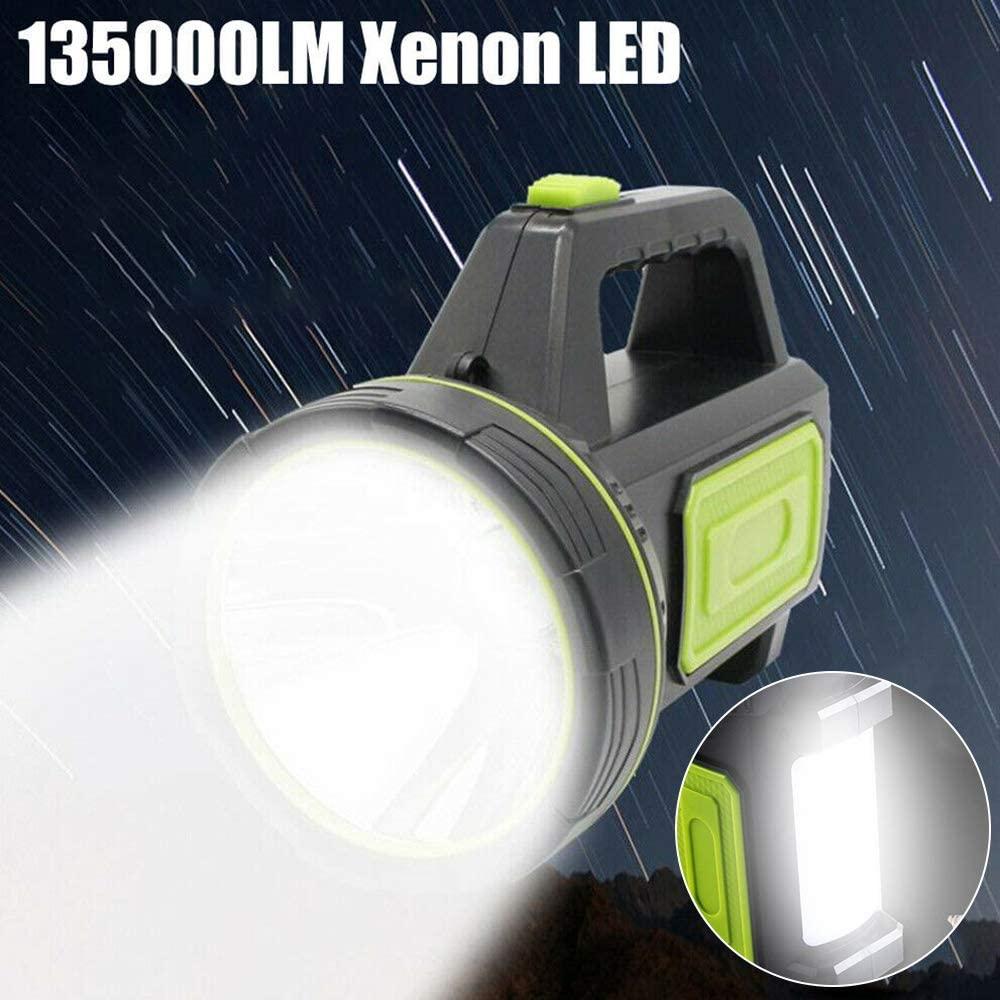 Đèn Pin Led Cực Mạnh Có Thể Sạc Lại USB 135000 Lumens 6000mah Với Đèn Bên Cạnh Đèn Pin Chống Nước Công Suất Cao Cho Đi Bộ Đường Dài Khẩn Cấp, Cắm Trại, Săn Bắn