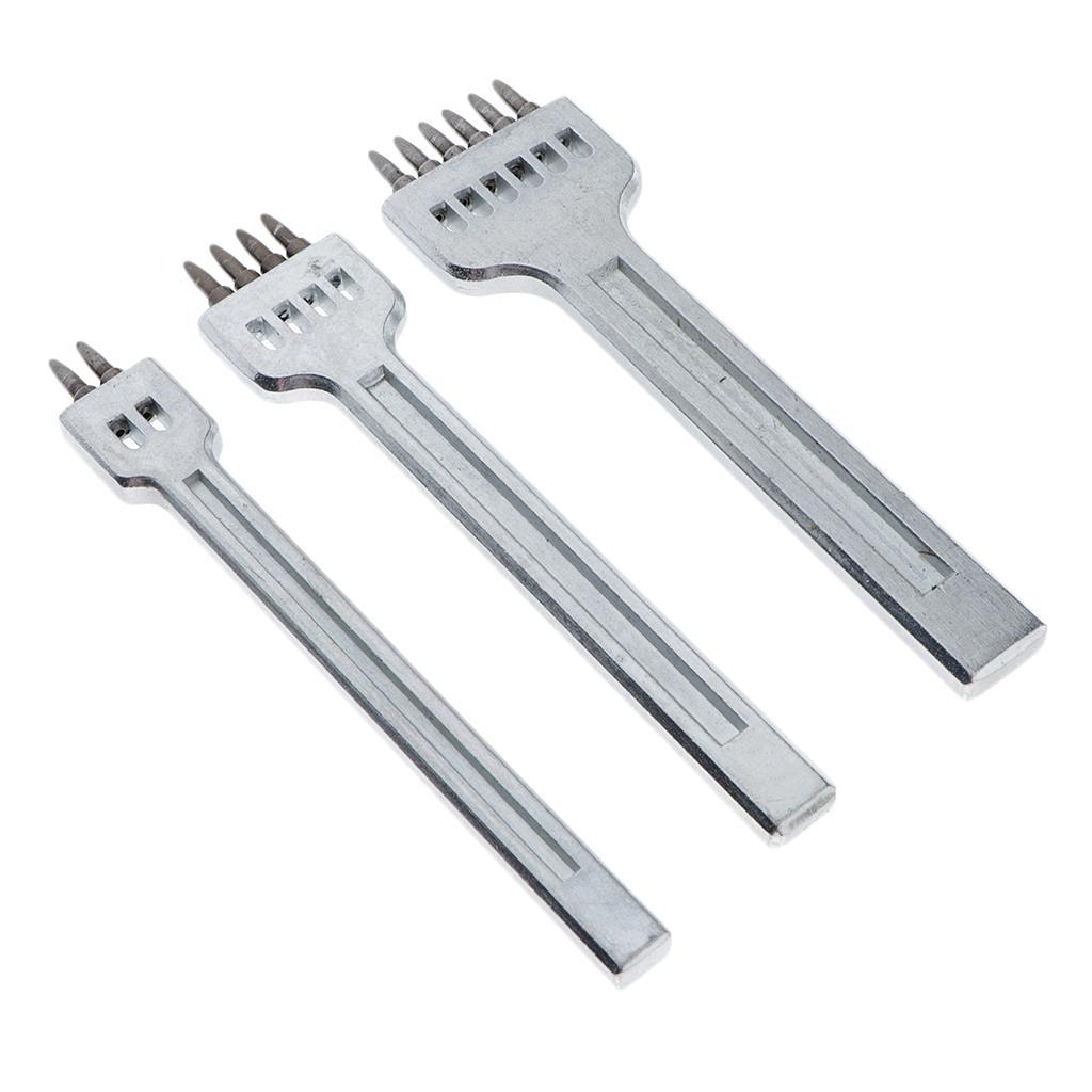 3Pcs 4mm French Style Leather Craft Hole Lacing Stitch Punch  Tool