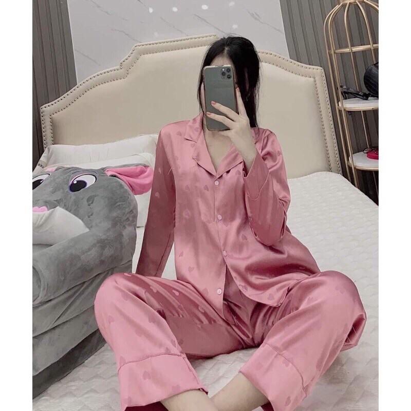Bộ pijama,Bộ đồ mặc nhà dài tay quần dài lụa satin mềm mịn, thoáng mát đa dạng mẫu mã màu sắc