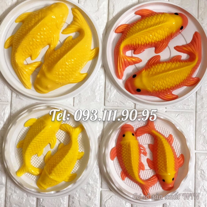 Khuôn làm bánh, rau câu, khuôn ép xôi, giò chả, bánh tổ hình 2 con cá chép Koi Nhật Bản loại 29 cm - Mã số 1734