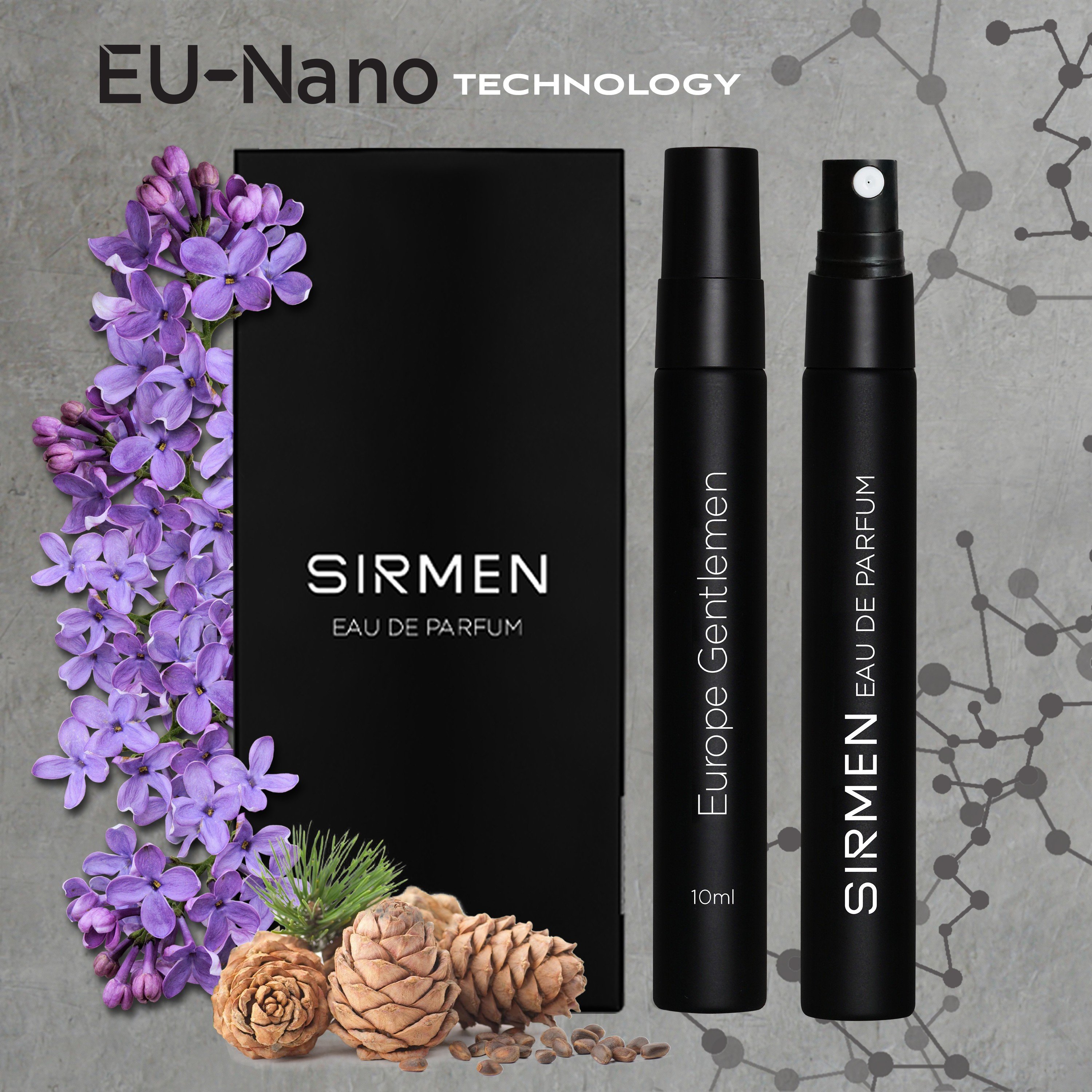 Nước hoa nam SIRMEN Eau de Parfum Châu Âu Europe Gentlemen cao cấp hộp 2 chai mỗi chai 10ml thơm tự nhiên