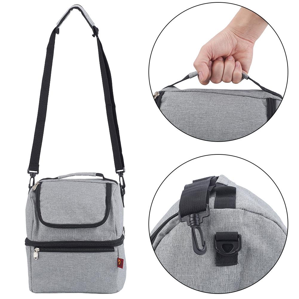 Dã Ngoại Bagpack Hộp Cơm 2 Ngăn Cách Nhiệt Túi Giữ Nhiệt Làm Mát Cho Bé Sữa Thức Ăn Lưu Trữ Ngoài Trời Tươi