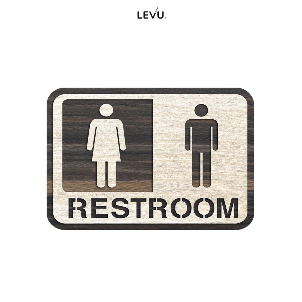 Bảng Restroom Gỗ dán tường LEVU TL01
