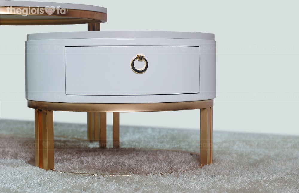 Bàn trà Halo White – mặt đá cao cấp