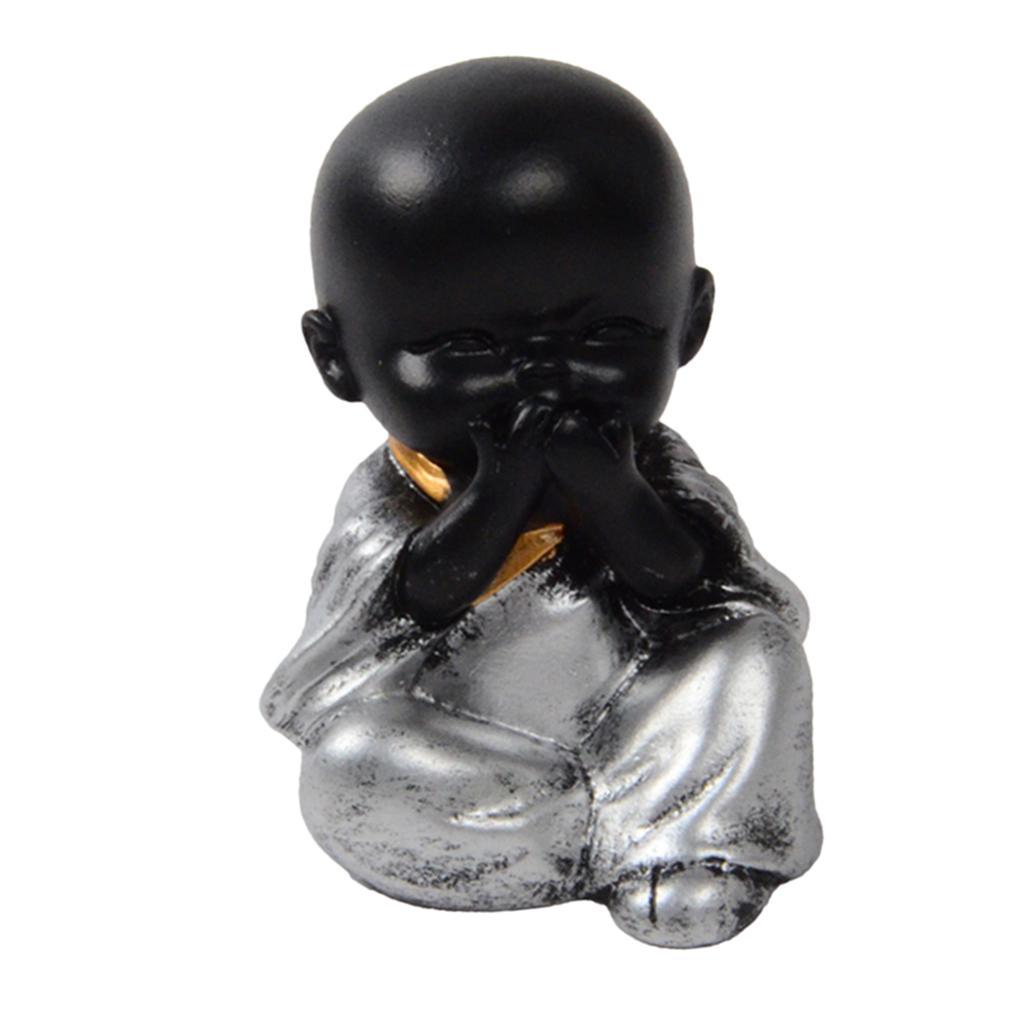 2X Ceramic Small Buddha Statue Monk Figurine Tea pet Ornaments Style04