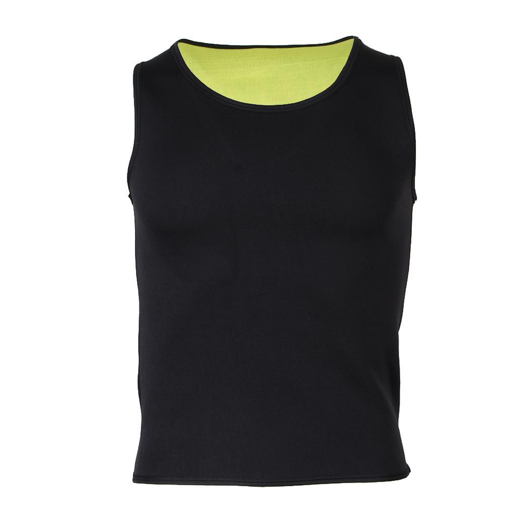 Men Sweat Vest Weightloss Shapewear Neoprene Tank Black