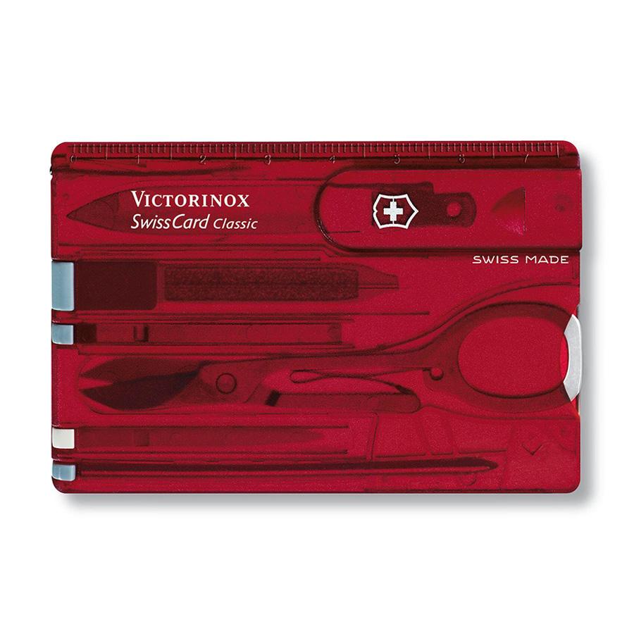 Bộ công cụ đa năng Victorinox Swiss Card Classic - Red Transparent