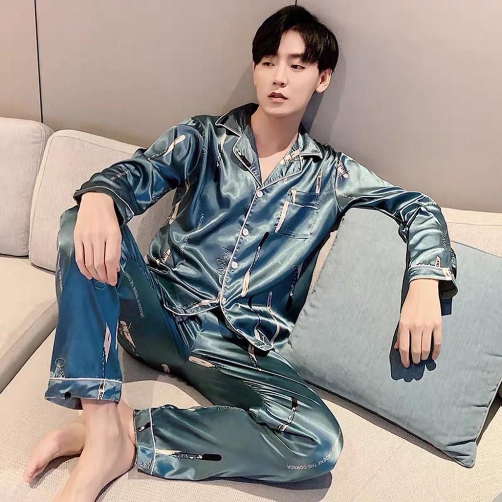 Set đồ bộ Pijama nam mặc nhà siêu chất - Đồ mặc nhà nam chất lụa satin mềm mịn ko nhăn (Hàng có sẵn)