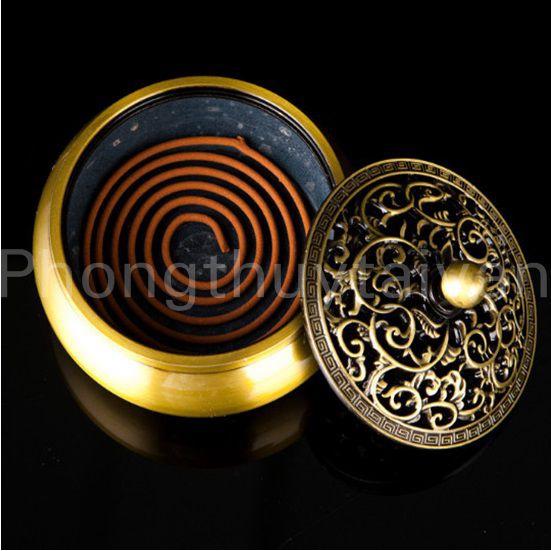 Lư xông trầm giả ĐỒNG 9.5cm*7.2cm*5.8cm - thờ cúng, phong thủy.
