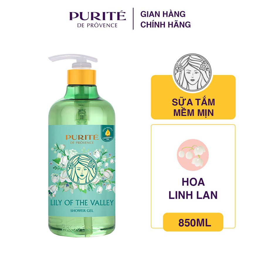 [Hàng Chính Hãng] Sữa Tắm Thiên Nhiên Purité Hương Hoa Linh Lan Pháp 850ml