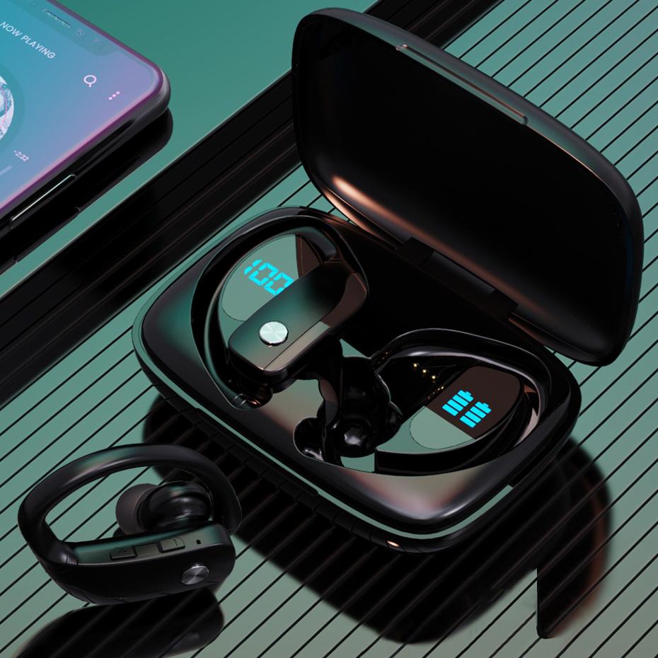Bluetooth V5.1 Tai Nghe Nhét Tai Không Dây Tai Nghe Có Mic Thể Thao Chống Thấm Nước Tai Nghe Sạc Hộp Dành Cho Android IOS Màn Hình Hiển Thị LED