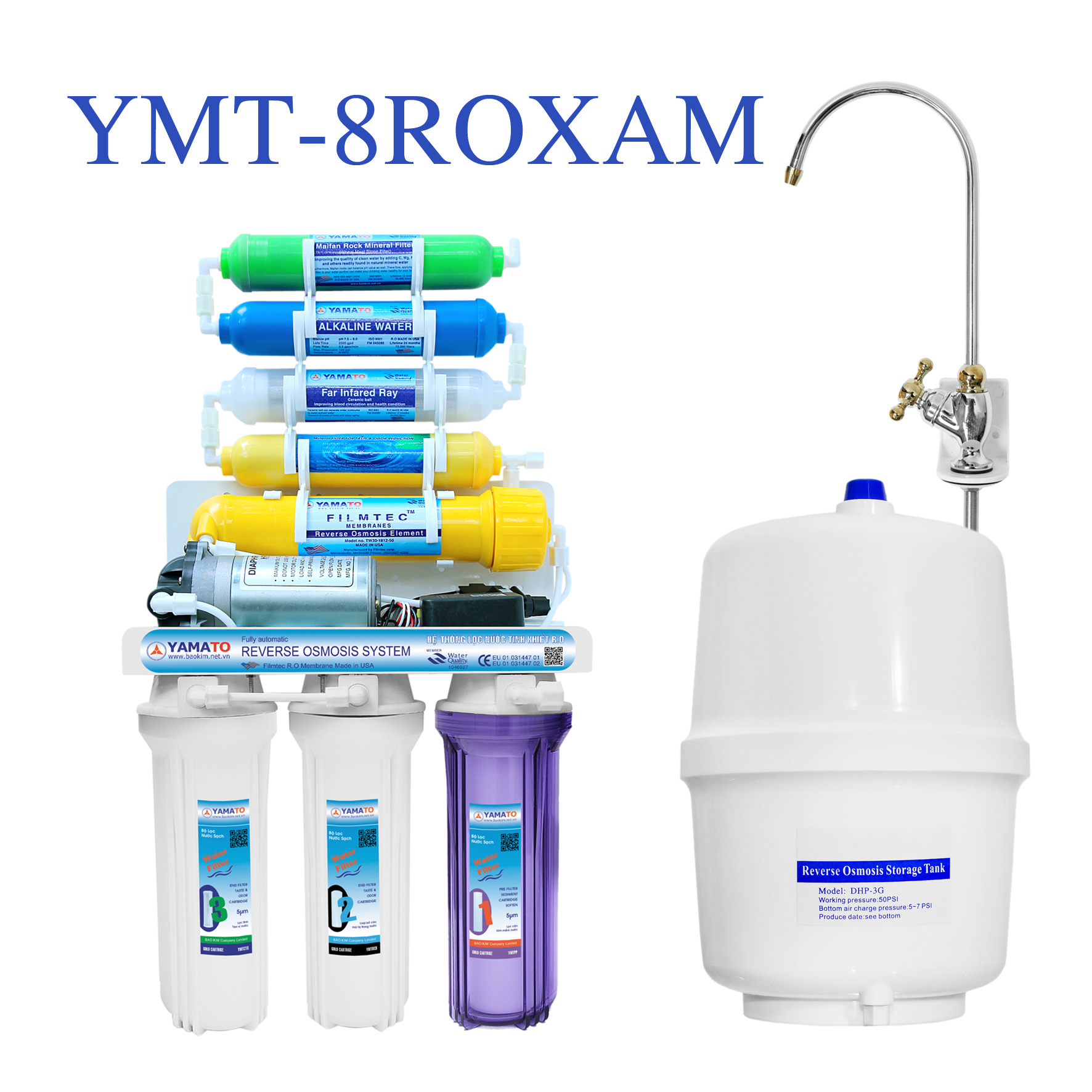 Máy lọc nước R.O YAMATO 8 cấp lọc YMT-8ROXAM - Hàng chính hãng