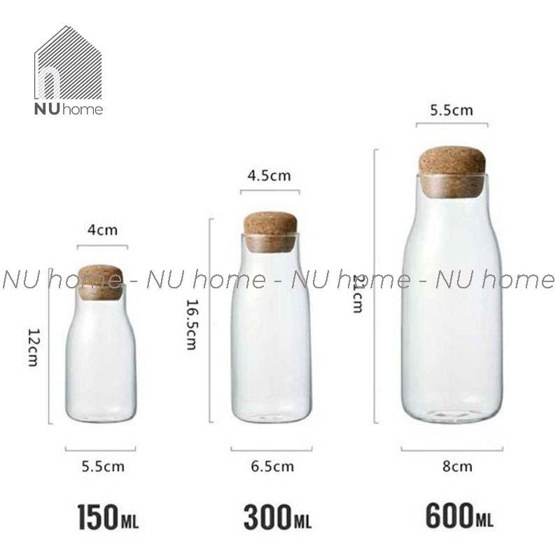 nuhome.vn | Hủ thuỷ tinh nắp bần - Subi, lọ thuỷ tinh đựng đa năng, đựng đồ uống nước ép và gia vị cho bếp