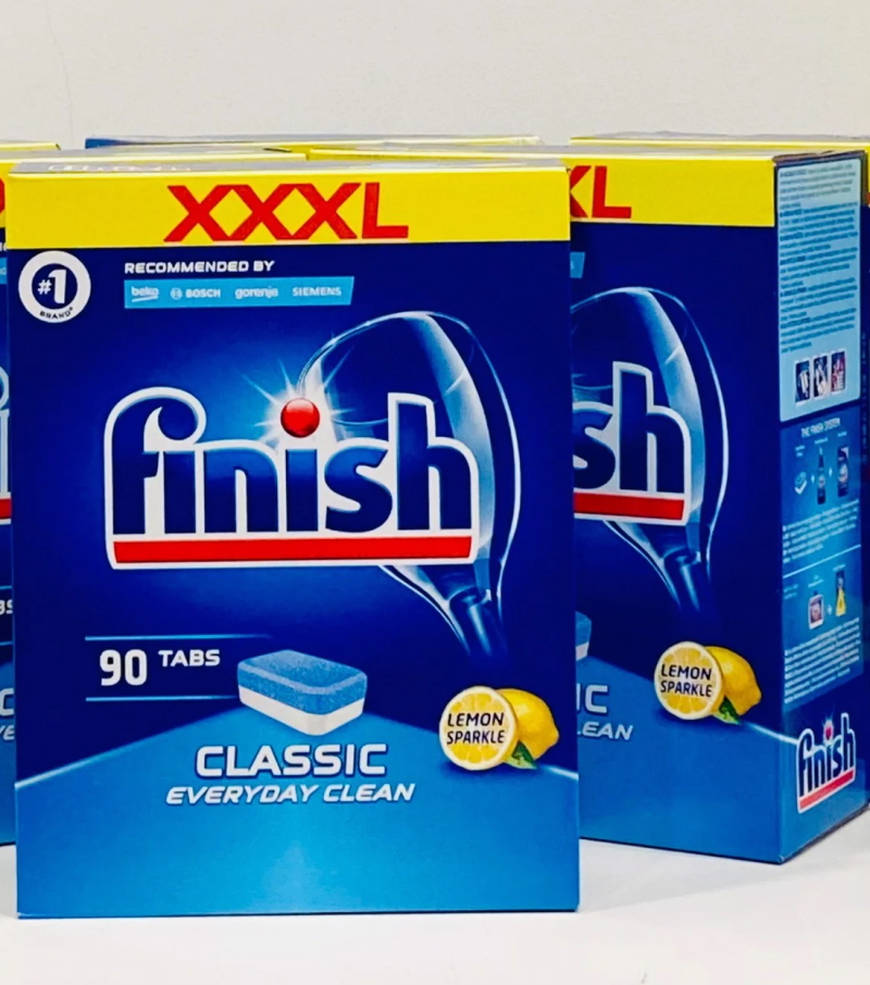 Combo 2 hộp viên rửa bát Finish 110 viên made in EU dùng cho máy rửa bát