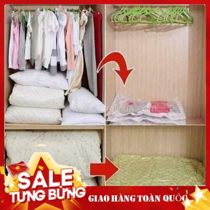 Bộ 8 Túi Hút Chân Không Đựng Quần Áo, Chăn Màn Kèm Bơm Cao Cấp