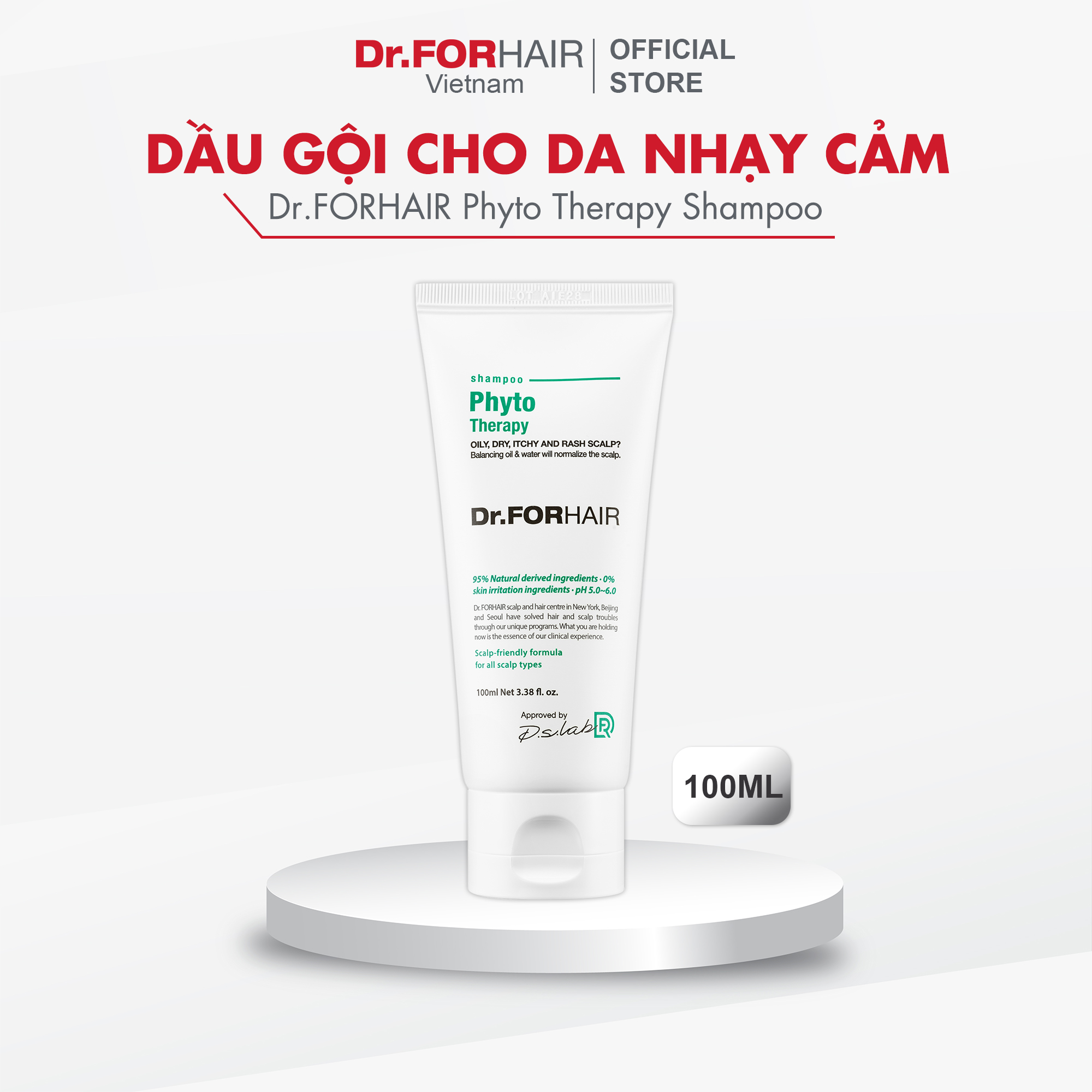 Dầu gội CHO DA NHẠY CẢM, chiết xuất thực vật an toàn và dịu nhẹ Dr.FORHAIR Hàn Quốc Phyto Therapy Shampoo