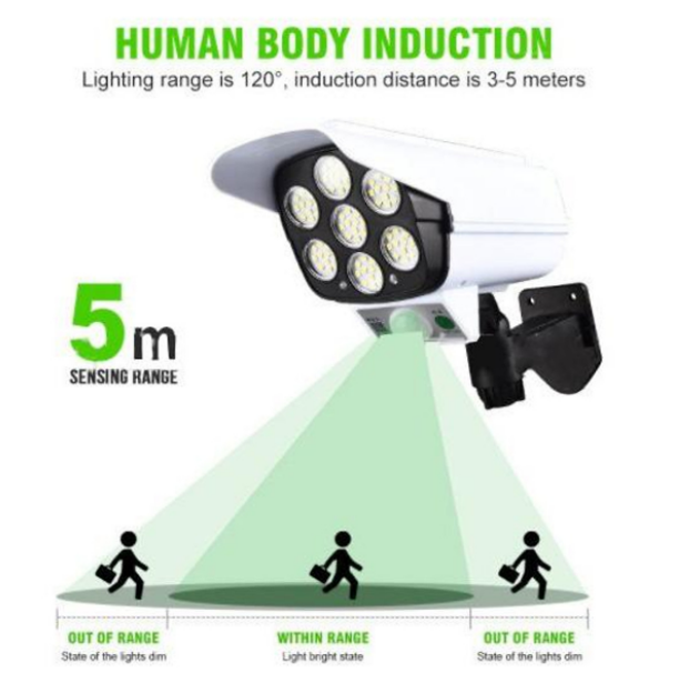 Đèn COB Cảm Biến Di Chuyển Thông Minh - Giả Camera Chống Trộm - Sử Dụng Năng Lượng Mặt trời - Chống Thấm Nước