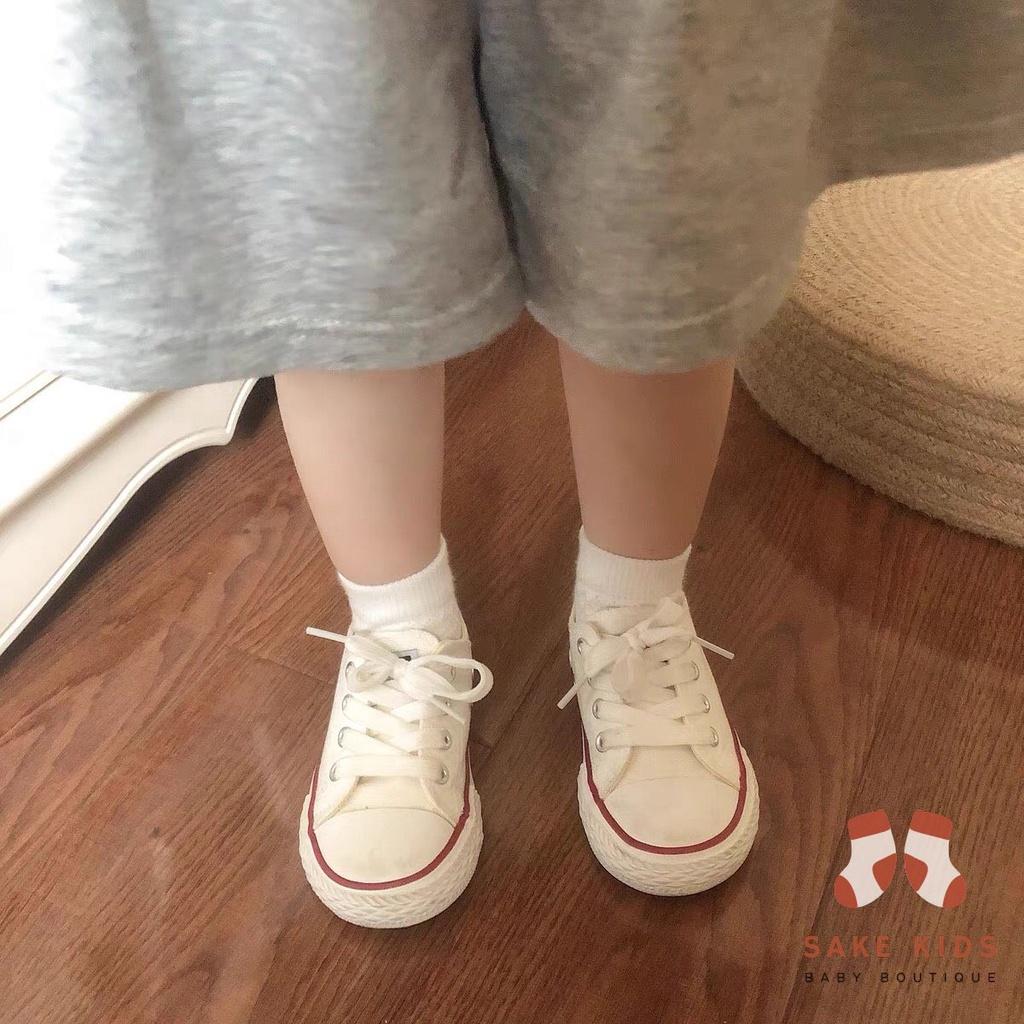 Giày thể thao trẻ em - Giày cổ thấp OPOEE có dây buộc đế cao su mềm phong cách Hàn Quốc đáng yêu cho bé trai bé gái FL15