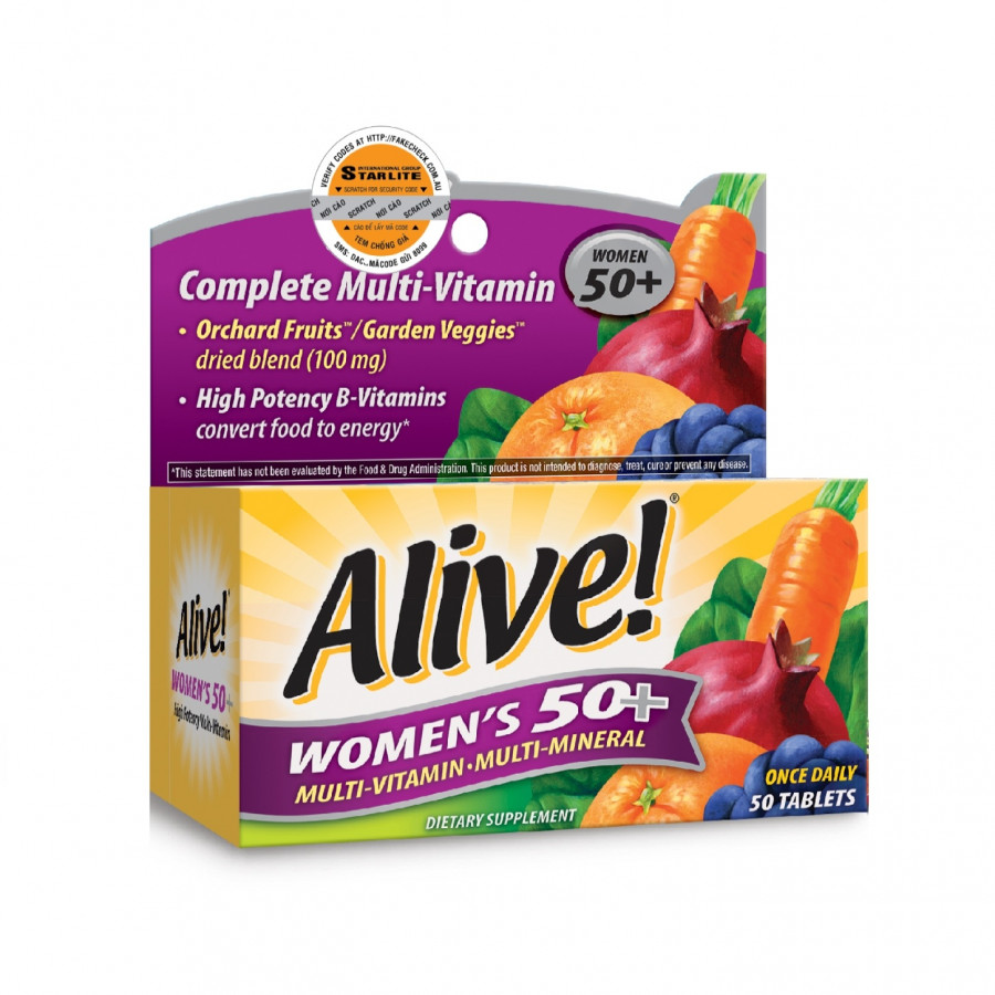 [Thực phẩm chức năng] Vitamin Tổng Hợp Nữ Giới Trên 50 Tuổi Alive Women's 50+, 50 Viên