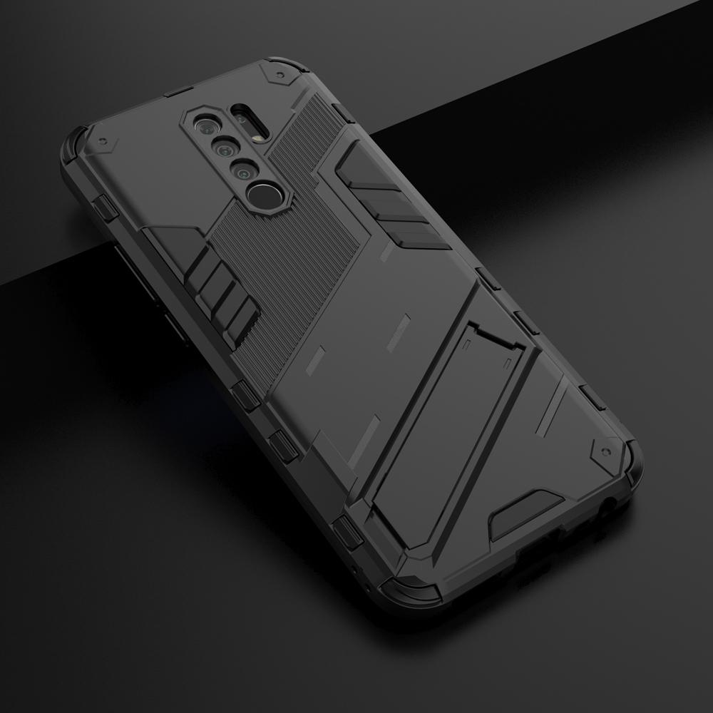 Ốp lưng cho Xiaomi Redmi 9, Ốp chống sốc Iron Man PUNK cao cấp kèm giá đỡ cho Redmi 9