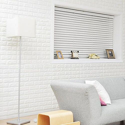 Bộ 5 Tấm Xốp Dán Tường 3D Giả Gạch Màu Trắng 70cmx77cm