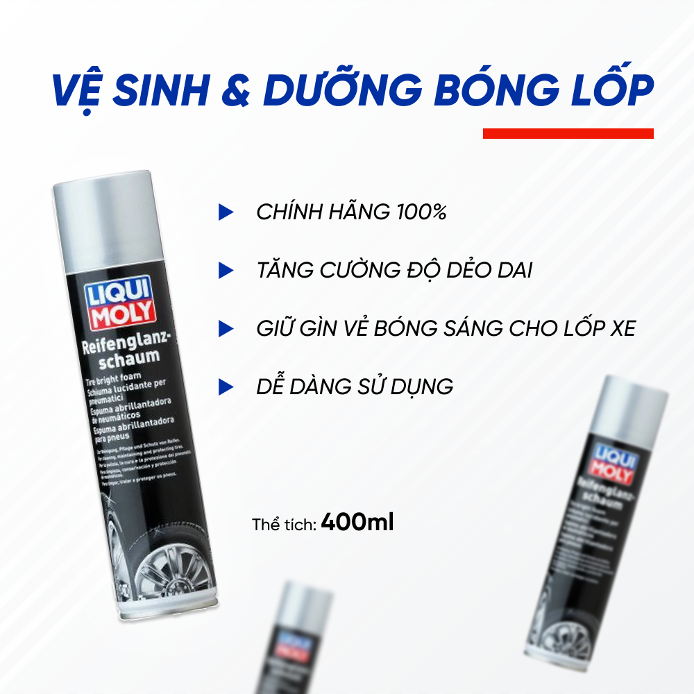 Dung Dịch Vệ Sinh Và Dưỡng Bóng Lốp Liqui Moly | Sử Dụng Dễ Dàng, Mang Lại Độ Bóng Cho Lốp Xe, Giúp Lốp Bền Không Bị Nứt