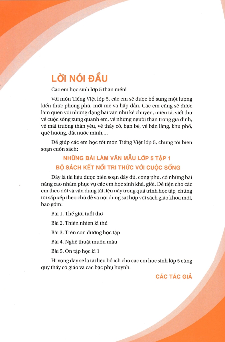 ND - Những Bài Làm Văn Mẫu Lớp 5 - Tập 1 (Bộ Sách Kết Nối Tri Thức Với Cuộc Sống)