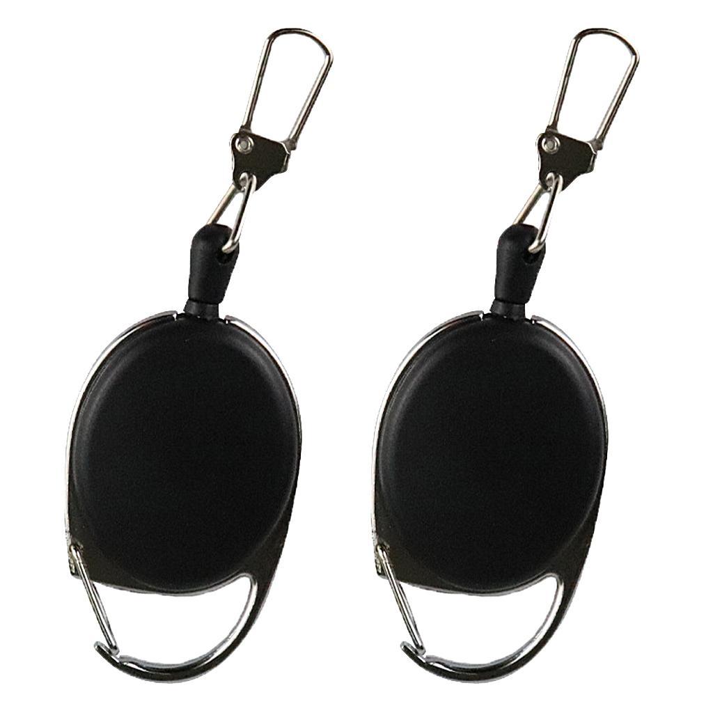 2pcs Retractable Key Chain Reel Holder Anti-theft Steel Wire Keychain