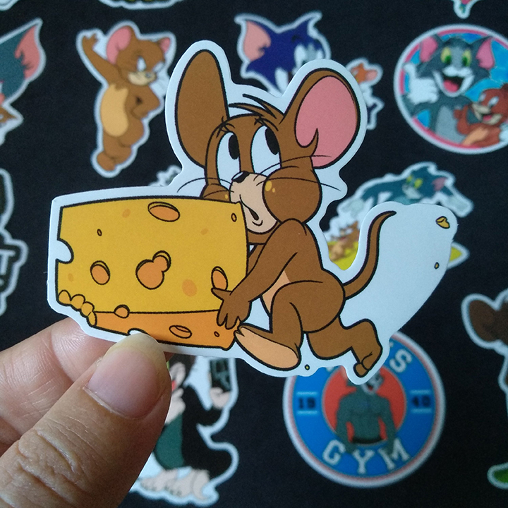 Bộ Sticker dán cao cấp chủ đề TOM and JERRY - Dùng dán Xe, dán mũ bảo hiểm, dán Laptop