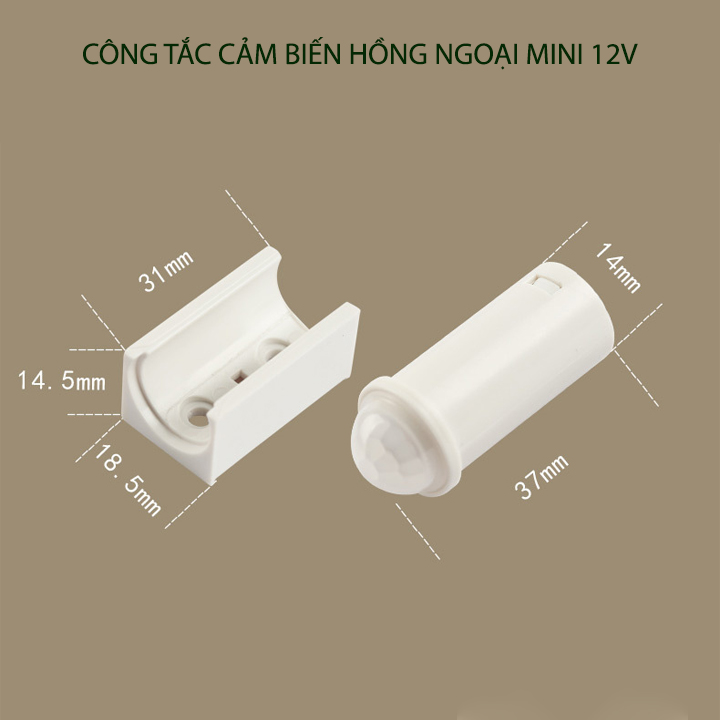 Công tắc cảm biến chuyển động, tự bật khi có người tới, tự tắt sau 1 khoảng thời gian, loại 12V-36W