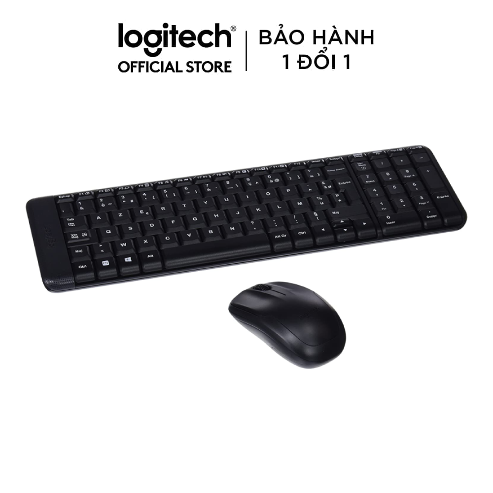 Combo Bàn Phím Chuột Logitech Không Dây MK220 - Hàng Chính Hãng