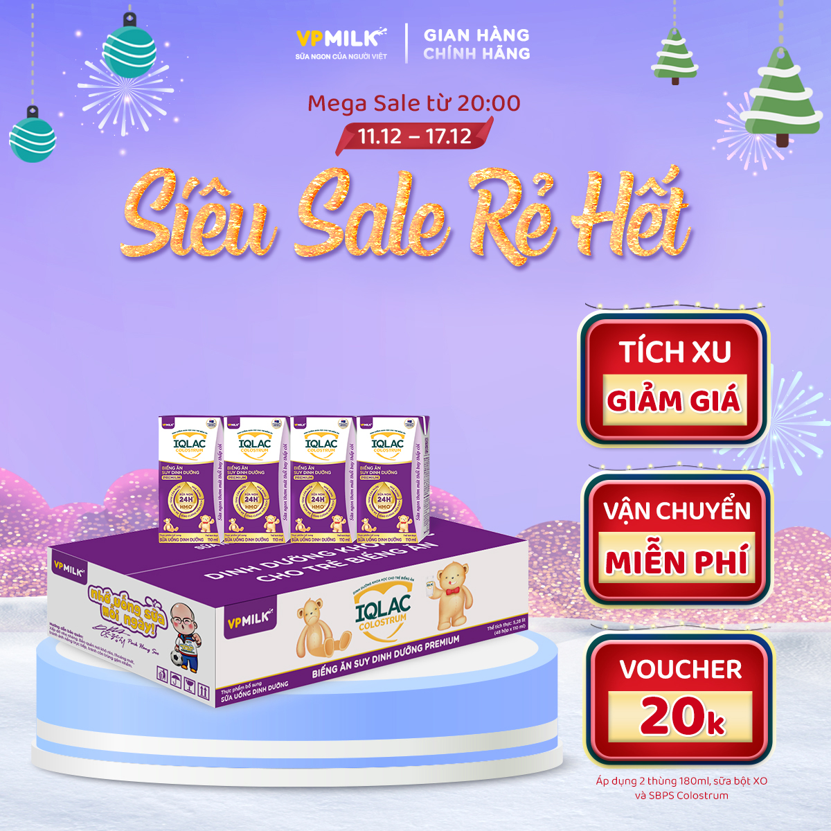 Thùng 48 Hộp Iqlac Colostrum Biếng Ăn Suy Dinh Dưỡng Premium 110Ml Cho Trẻ Biếng Ăn, Thấp Còi, Suy Dinh Dưỡng Từ 1 Tuổi