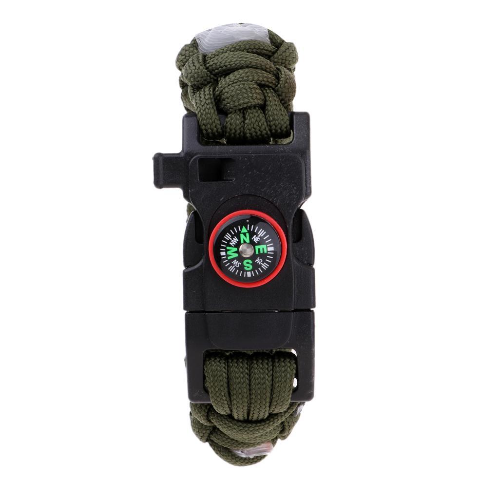 Survival Paracord Bracelet Emergency Whistle Compass Fishing Accessories Multifunction Tool Outdoor Sports