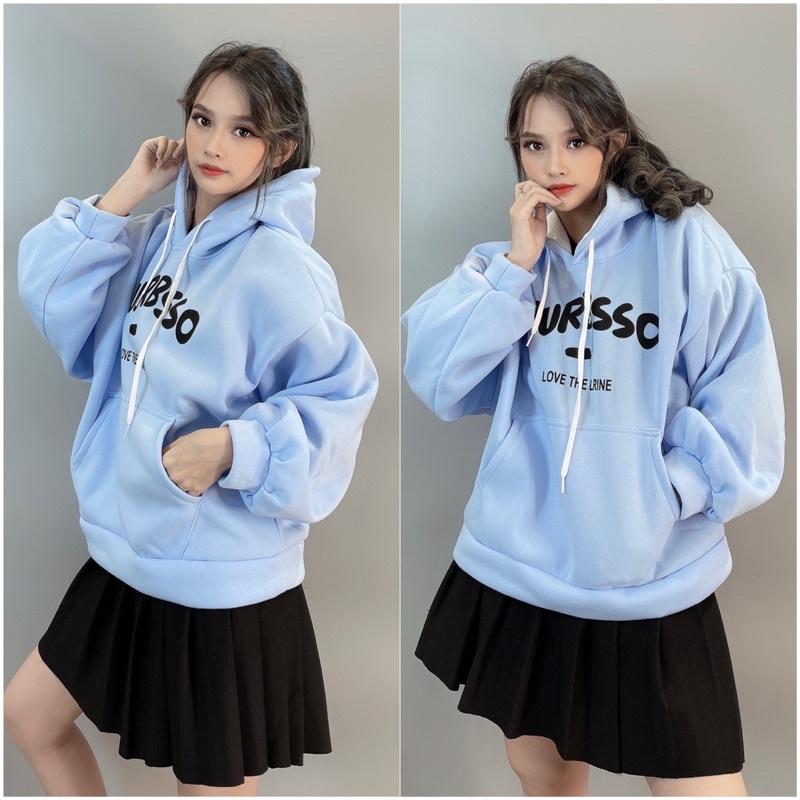 Áo hoodie nam nữ nỉ bông form rộng cánh dơi tay phồng quảng châu áo chuôi đầu có mũ PURBSSO - TOPTEEN 3430