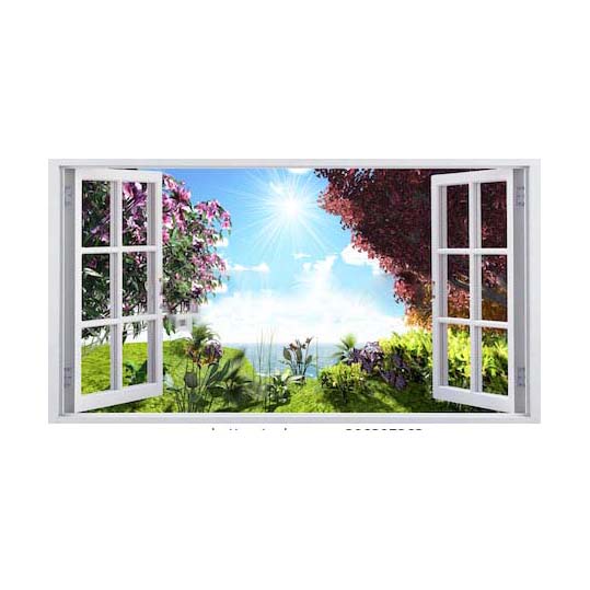 Tranh dán tường cửa sổ 3D T3DMN 009