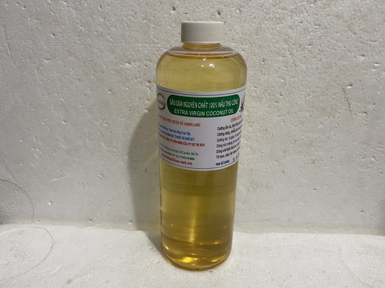 DẦU DỪA 100% NGUYÊN CHẤT BẾN TRE - NẤU THỦ CÔNG – RICH COCO - EXTRA VIRGIN COCONUT OIL - CHAI 1 LÍT