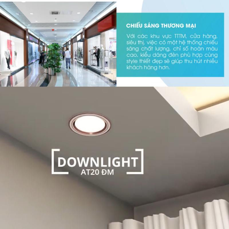 Đèn led âm trần Rạng Đông, Downlight, đổi mầu, siêu sáng 8W,10W,12W, lỗ trần 90,110 AT20 ĐM - Đổi mầu viền vàng