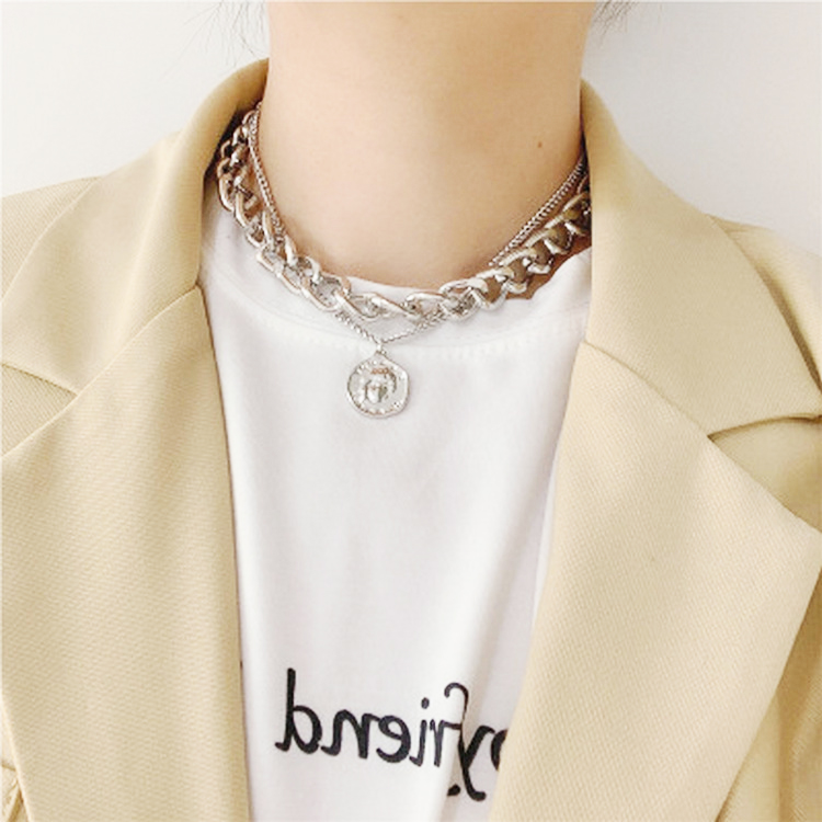Vòng cổ titan 2 lớp bản dày cá tính hot hit