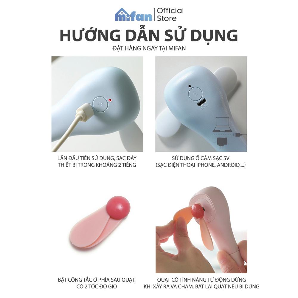 Quạt Cầm Tay Mini Đa Năng Tích Điện Mifan - Siêu Mát - Không Tiếng Ồn - Hàng Chính Hãng