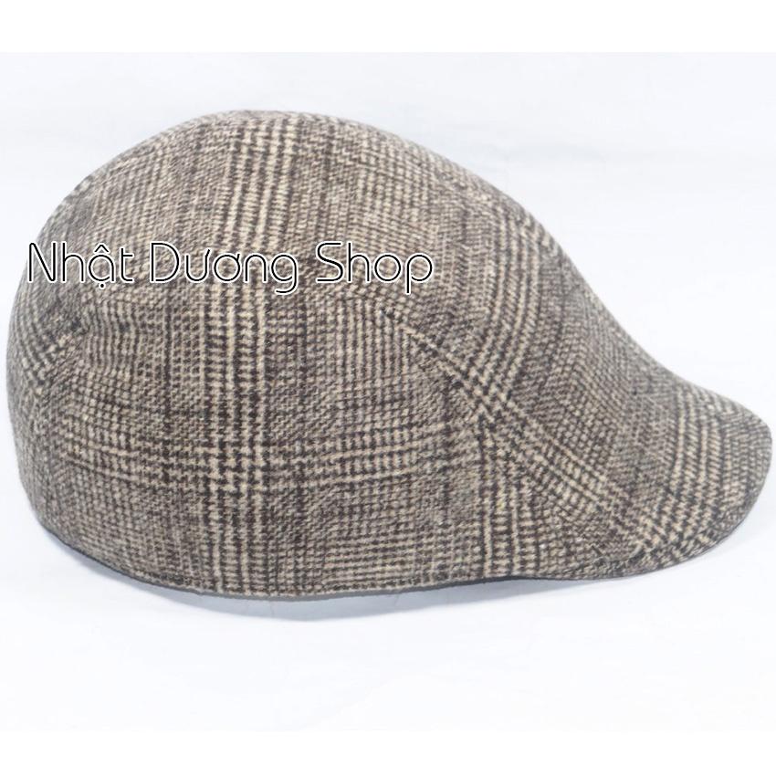 Mũ Beret Nam Trung Niên, nón mỏ vịt người lớn bít đuôi chất vải Nỉ mang phong cách chửng chạc và sành điệu.