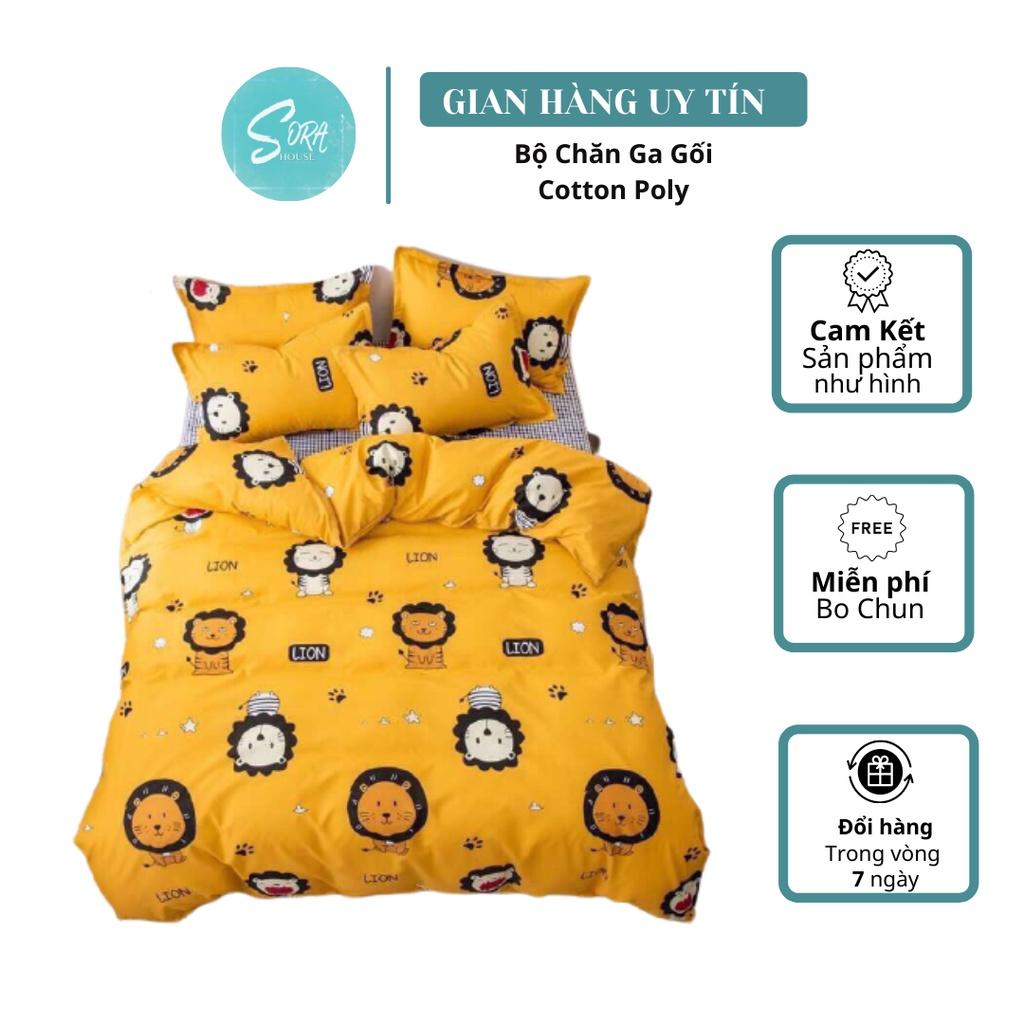 Bộ chăn ga gối poly sư tử vàng