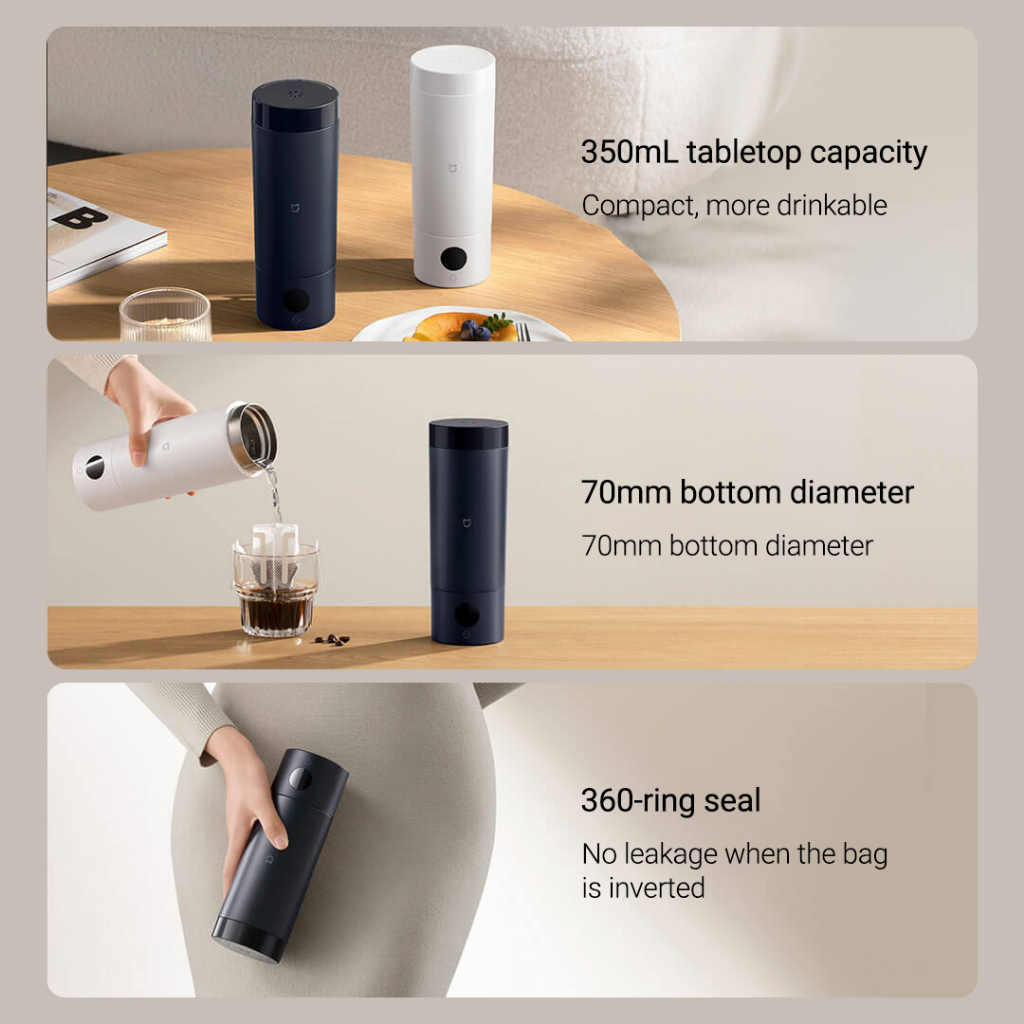 Xiaomi youpin mijia Cốc Điện Tử 350ml Nhỏ Gọn Dễ Mang Theo 6 Tốc Độ Bằng Thép Không Gỉ 316l