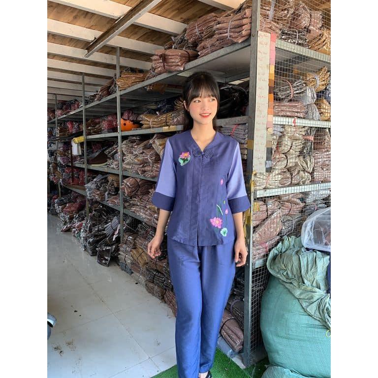 ĐỒ LAM ĐI CHÙA # ĐỒ ĐI CHÙA # PHÁP PHỤC PHẬT GIÁO # TAY PHỐI TƠ