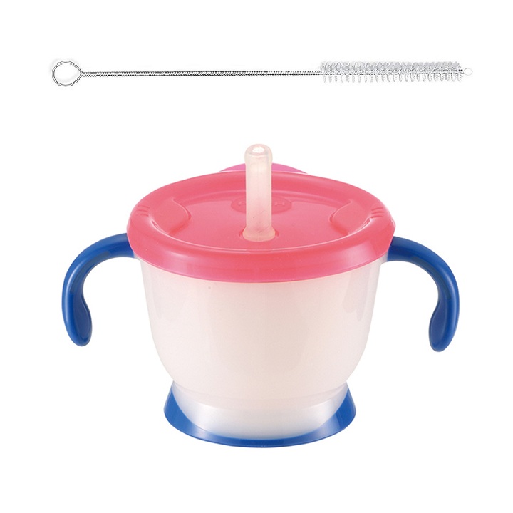 Cốc tập uống 3 giai đoạn Richell + Tặng cọ rửa ống hút