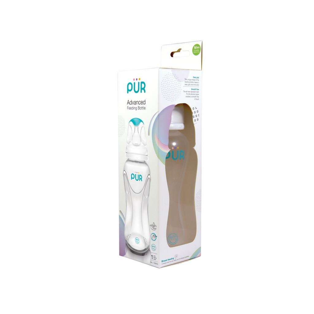 Combo bình sữa Pur Advanced 125ml, bình sữa Pur Advanced 250ml + Núm ti size L